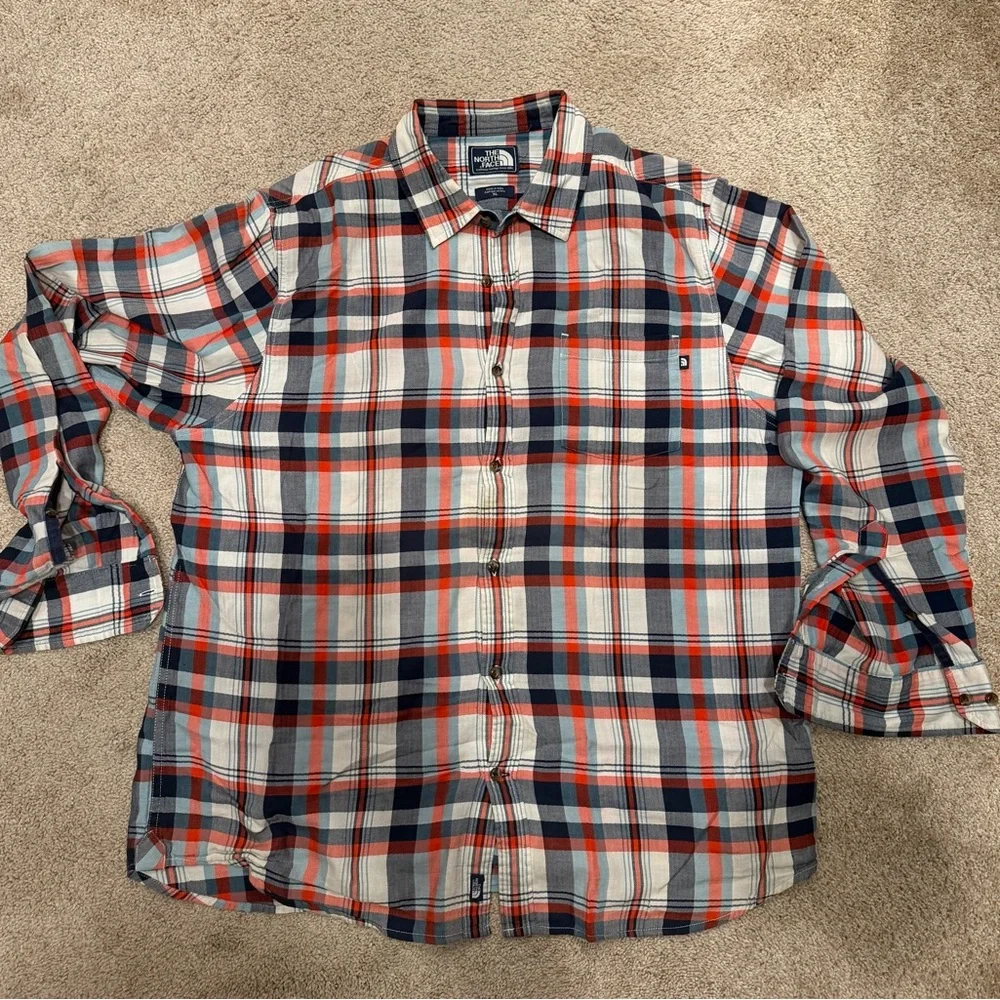 The North Face Men's Plaid Button-Down Shirt - Navy, Red, White
